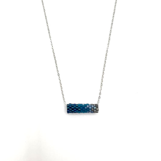 Indigo Bunting Tube Necklace