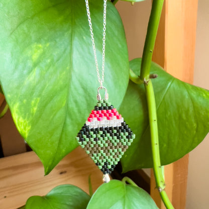 Ruby Throated Hummingbird Necklace