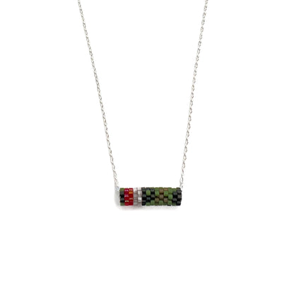 Ruby Throated Hummingbird Tube Necklace
