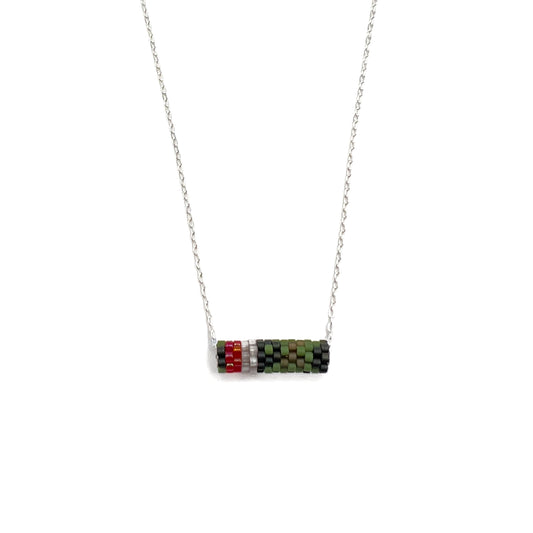Ruby Throated Hummingbird Tube Necklace
